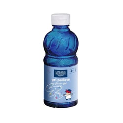 Gel pailleté - Bleu - Peinture enfant - Flacon de 250ml - Lefranc Bourgeois