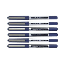 6 stylos roller bleu Uni Ball EYE pointe fine 0,5mm