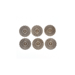 5 embellissements en métal bronze ronds