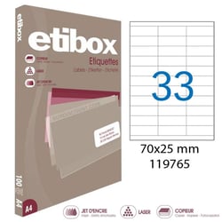 Apli 119765 x5 - Etiquettes blanches format 70 x 25 mm - Carton de 5 boites Réf.119765