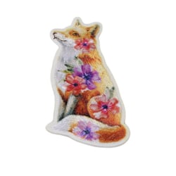 Ecusson thermocollant animaux fleuris renard 6,5cm x 4cm