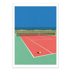 Affiche 30x40 cm - Tennis court in the desert - Rosi Feist
