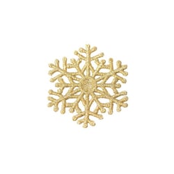 Lot de 3 écussons thermocollants grand flocon de neige or 4,8cm x 4,8cm