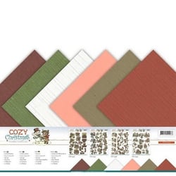 12 cartons en fibres de lin 30.5 x 30.5 cm Yvonne Créations COZY CHRISTMAS