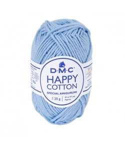 Pelote de 20Gr - coton spécial Amigurumi HAPPY COTTON - PPSC - Oeko Tex- Dmc 751 Bleu