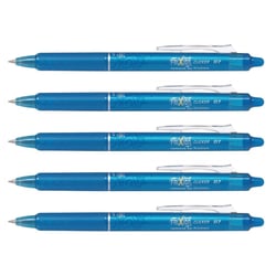 Lot de 5 stylos roller rétractables Pilot Frixion Ball Clicker Pointe Moyenne 0,7 Turquoise