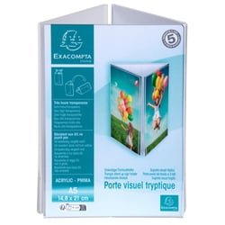 Porte-visuel tryptique A5 - Cristal - x 10 - Exacompta