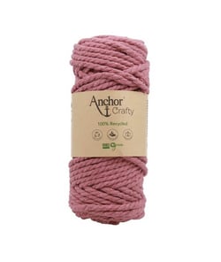 Corde de Coton Recyclé Macramé Anchor Crafty - 250gr - Anchor 122 Rose Vintage