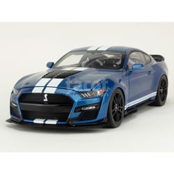 Voiture miniature de collection - IXO - Ford Mustang Shelby GT500 2022 - Échelle 1/18 - Bleu métal - Modèle monté