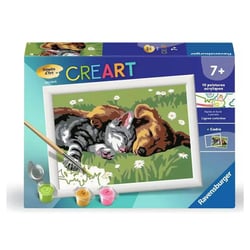 Peinture par numero enfant des 7 ans - CreArt Kids - 13x18cm - Duo chat et chien