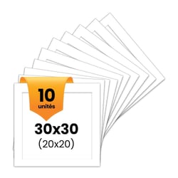 10 passe-partout - Blanc - 30x30cm - Photo 20x20cm - Pour cadre - Encadrement