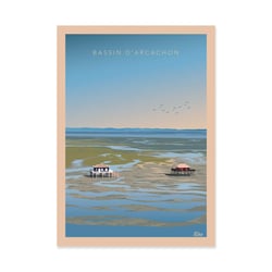 Affiche 30x40 cm - Bassin d'Arcachon Version 2 - TuroMemoriesStudio