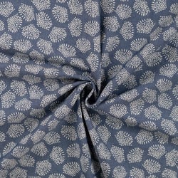 Tissu Chambray Coton Julian sur fond Bleu jean - Au mètre