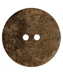 Carte de 1 bouton galet rond taupe 2 trous 30mm - Union Knopf Marron