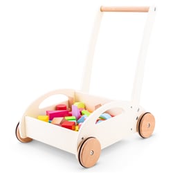 Chariot de marche et blocs en bois - New Classic Toys