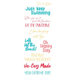 Tampons transparents - Textes anglais vacances - 10 clear stamps - Sizzix