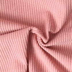 Tissu Velours d'ameublement côtelé Emy uni Rose