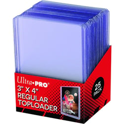 Protèges cartes standards transparent 63,5 x 88,9 mm : toploader 3 x 4 transparent regular ultra clear par 25