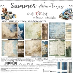 24 papiers scrapbooking 20 x 20 cm Craft O' Clock SUMMER ADVENTURES 08