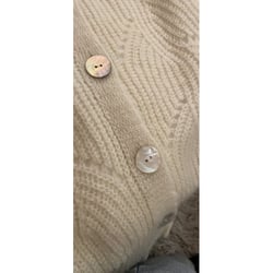 Lot de 3 boutons Akoya naturel en Nacre blanc
