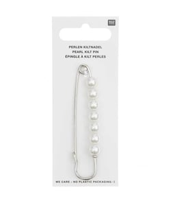 Épingle à Kilt avec Perles 76 x 18mm : Élégance Traditionnelle Revisitée - Rico Design Argent