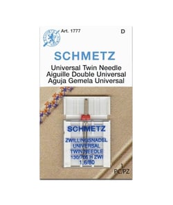 Aiguille double universel - Dimension 1,6/80 - 130/705 H ZWI - 1 pces - SCHMETZ Blanc