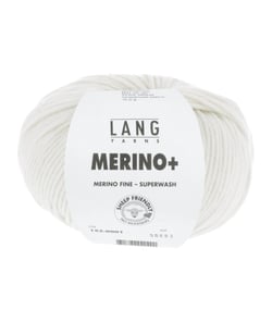 Pelote de Laine à tricoter MERINO + (PLUS) - Lang Yarns Blanc (001)