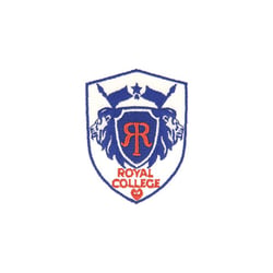 Lot de 3 écussons thermocollants royal college bleu/blanc 4,6cm x 6cm