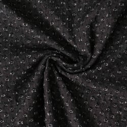 Tissu Jean Denim plumetis ajouré Noir