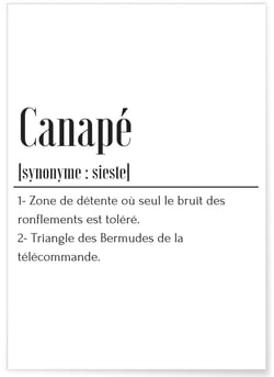 Affiche Définition Canapé | A3 : 29,7x42cm