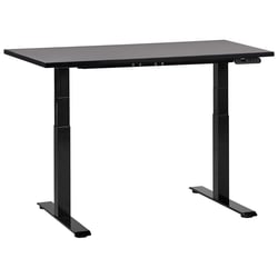 Bureau Électrique Réglable Plateau et Structure Acier Noir 120 x 72 cm Hauteur Ajustable Assis Debout Pieds Carrés Design Moderne