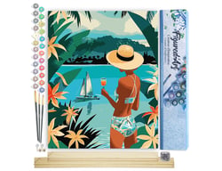 Peinture par Numéro Figured'Art - Femme et océan - Kit de Loisir Créatif DIY Numéro d'Art Complet - 40x50cm toile roulée + châssis en bois à monter