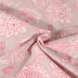 Tissu Coton imprimé Arty Sharma fleuris sur fond Beige clair
