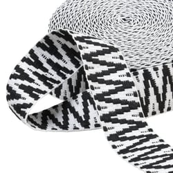 Sangle ethnique 38mm noir blanc au mètre