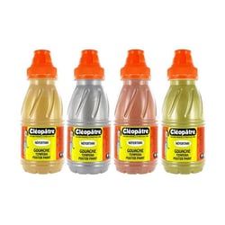 Lot de 4 flacons 250 ml - Gouache Néfertari Métallique - Or, Argent, Cuivre, Bronze