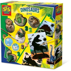 Dinosaures 2 en 1 - Moulage et peinture et scratch - Loisirs créatifs - Mouler, peindre et scratcher des dinosaures.