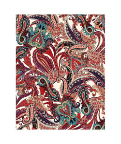 Tissu viscose imprimé cachemire de 150 cm de largeur CACHEMIRE ROUGE vendu par 50 cm
