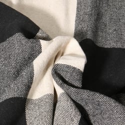 Toile de Coton  Big Celestin Noir sur fond Blanc cassé - Au mètre
