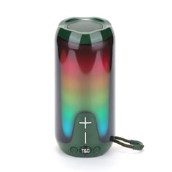 Enceinte Bluetooth Portable LED Haut-Parleur Sans Fil Subwoofer Extérieur TWS Vert YONIS