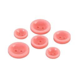 Lot de 3 boutons ronds 2 trous rose