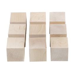 Cubes en bois, nature, 4,5x4,5x4,5cm, boîte 9 pces