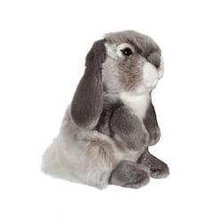 Peluche - Peluche Lapin bélier gris - 18 cm