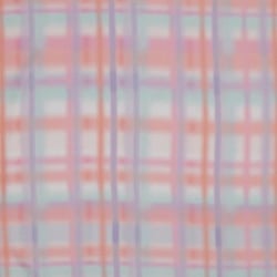 Tissu Viscose Digital Carreaux batik Saumon sur fond Blanc