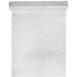 SANTEX 4446-4-30, Chemin de Table Tulle pailletée, Argent