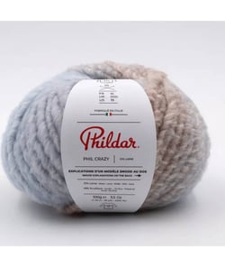 Pelote de laine à tricoter Phil Crazy - Phildar Givre Gris