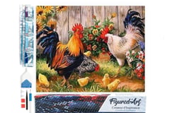 Diamond Painting Broderie Diamant Figured’Art 40x50cm toile entière roulée avec diamants carrés - La Ferme des Coqs