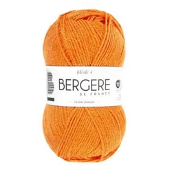 Pelote de laine - Orange - 50% Laine 50% acrylique - Bergère de France - Idéale 4