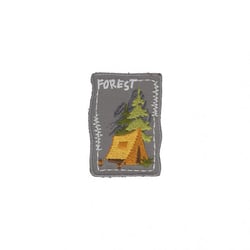 Ecusson thermocollant Tente Forêt 5cm x 4,5cm