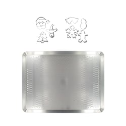 Plaque de cuisson four microperforée de 40 x 30 cm et 7 emporte-pièces de Noël inox Zenker Noël