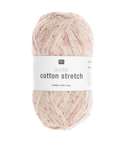 Laine à chaussettes Socks Cotton Stretch 4 fils 100 gr – Confort et élasticité - Rico Design 02 Pinky